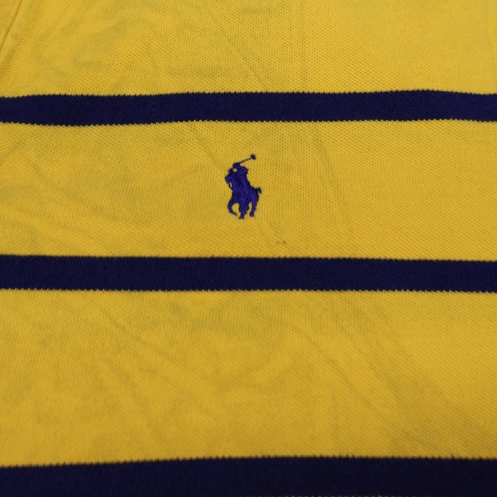 Polo Ralph Lauren Polo Shirt Men XXL Yellow Striped Classic Fit Casual Preppy
